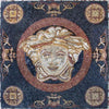 Painel de mosaico de mármore - Retrato de Medusas