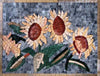Arte de parede em mosaico - girassóis