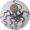 The Ocean Octopus - Médaillon en mosaïque blanche