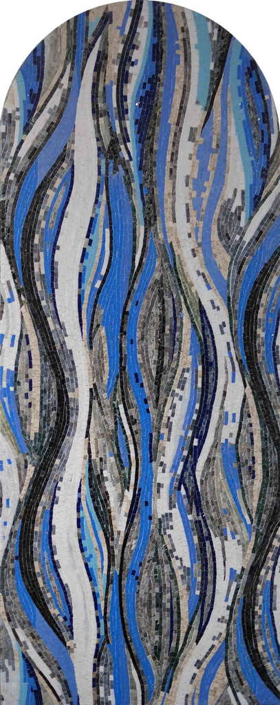 Wavy Blues - Modern Mosaic Art