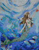 Sirène atteignant l'étoile - Mosaïque de verre à vendre
