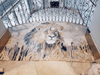 Fierce Lion - Marmormosaik-Wandbild