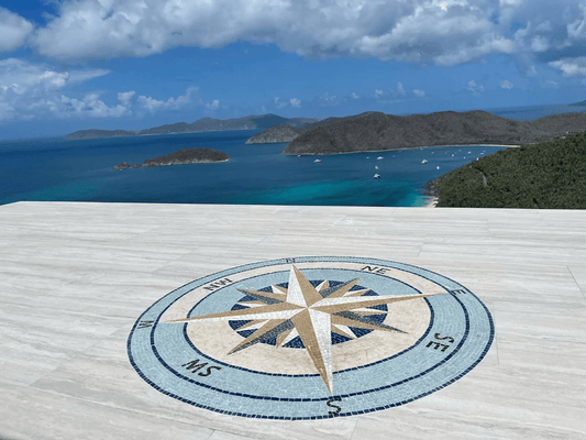 Orbit - Mosaic Medallion Compass | Luxury Handcrafted Natural Stone