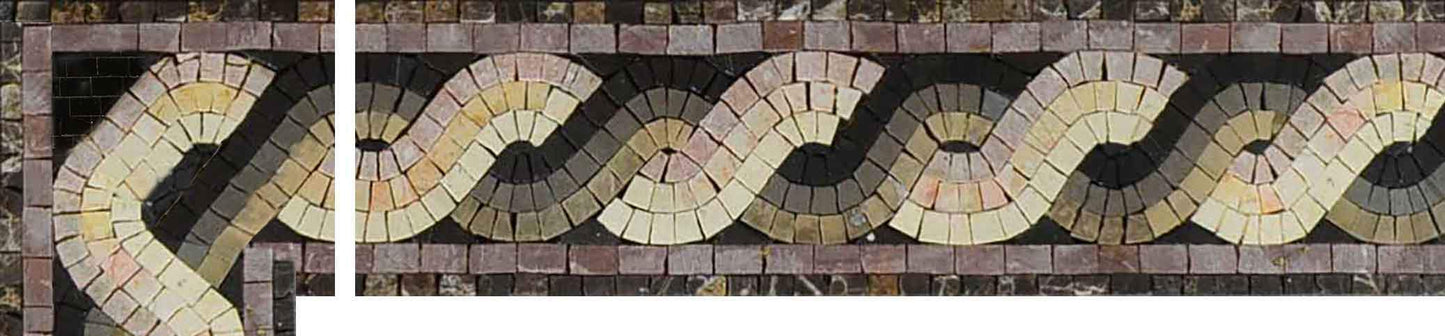Mosaïque d'angle d'art en pierre