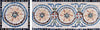 Borda de mosaico de flores geométricas