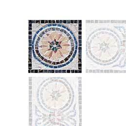 Borde de mosaico de flores geométricas