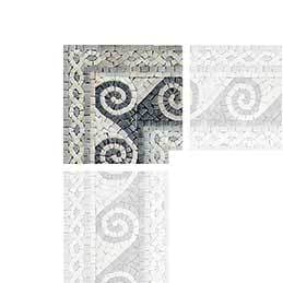 Esquina de mosaico de mármol Waves