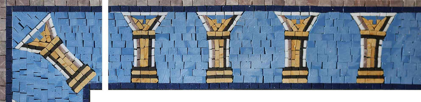 Antikes Mosaik-Eckdesign - Römische Tempel