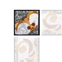 Esquina de mosaico de patrón de damasco