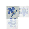 Blue Fleur De Lys - Patrón de mosaico de esquina