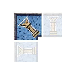 Ilustraciones de mosaico de esquina de templos romanos