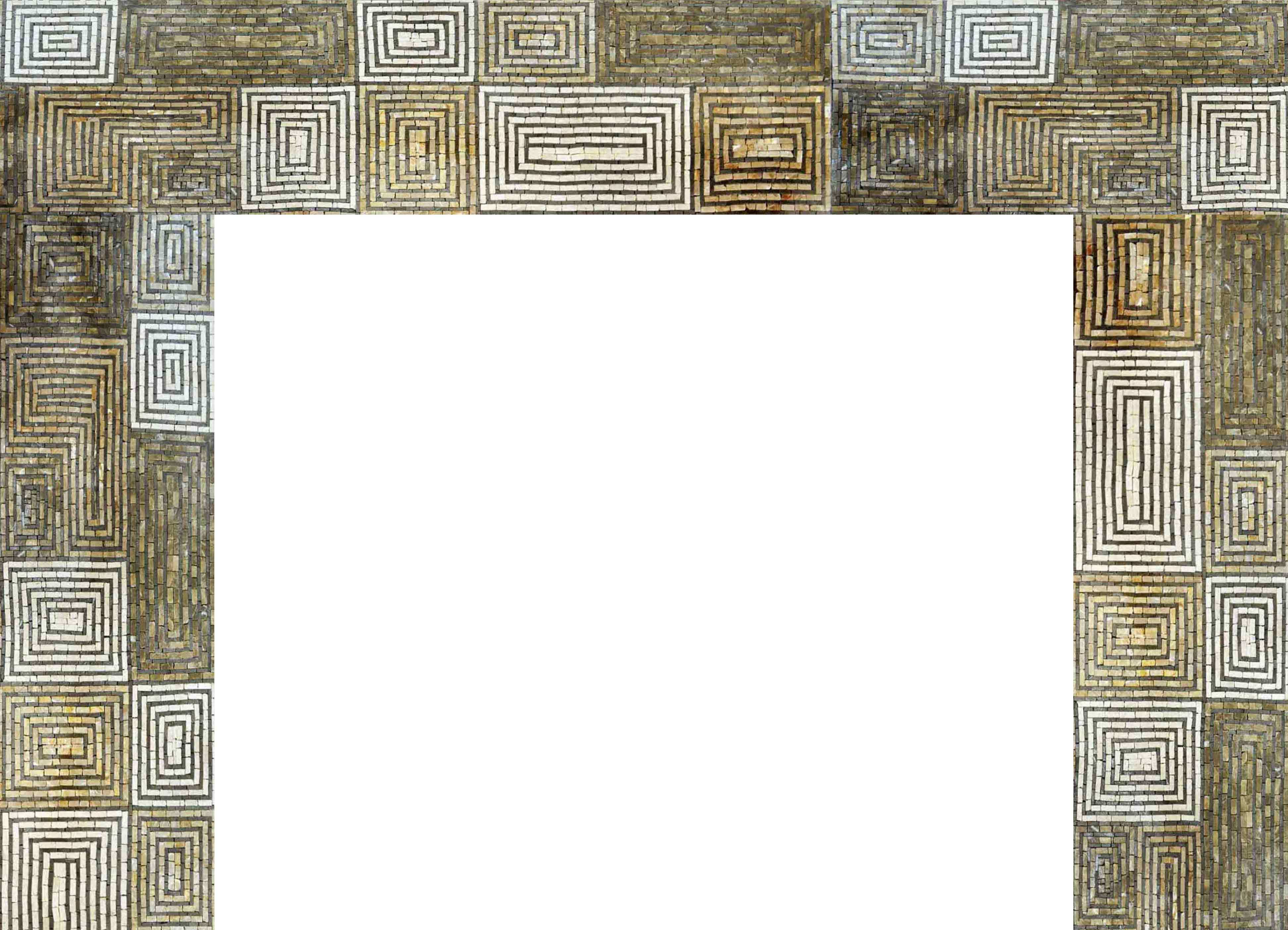 Mosaic Fireplace - Rectangular Spiral Design