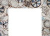 Mosaico na lareira - padrões de círculos abstratos