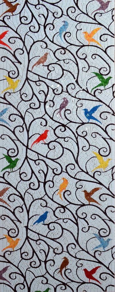 Padrões de Azulejo Mosaico - Pássaros Coloridos Mozaico