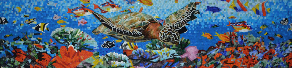 Escena de mosaico del océano acuático - Arte de mosaico de vidrio