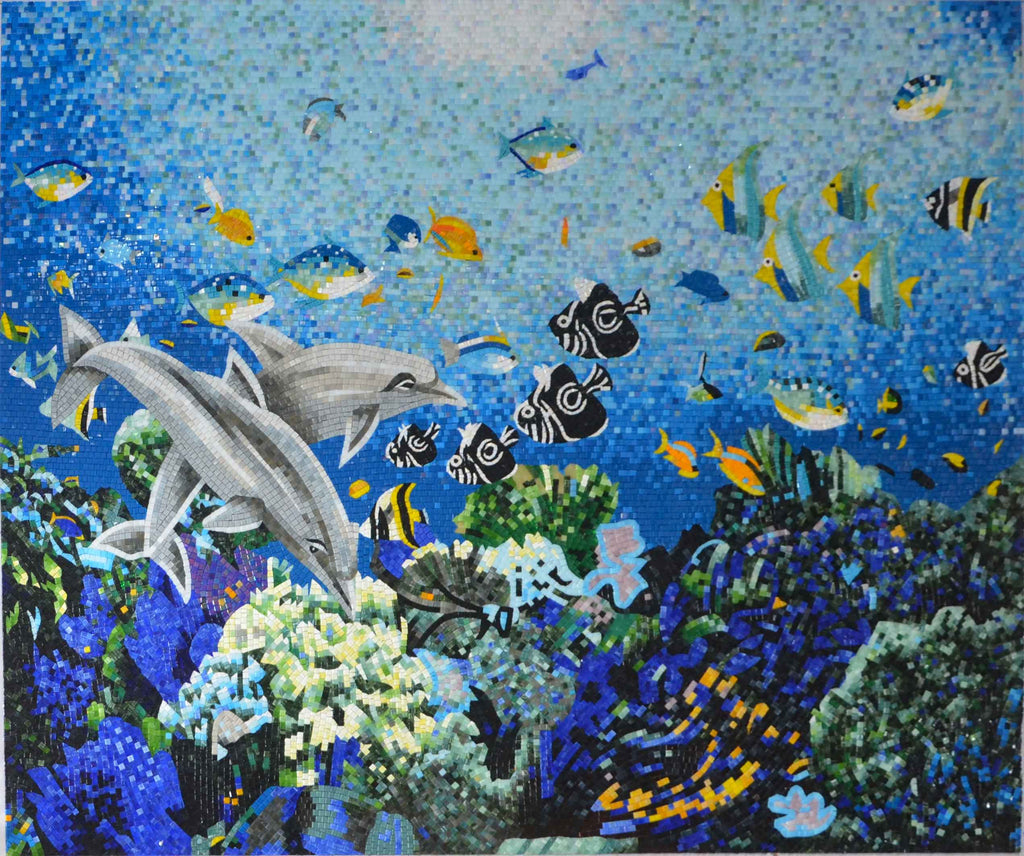 Ocean Sea Life - arte mural em mosaico