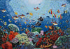 Azulejos de piscina de mosaico de vidrio de escena de océano acuático