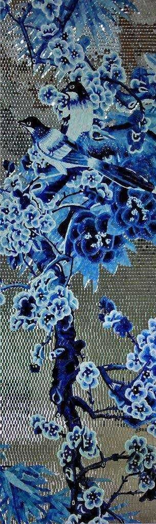 Mural Mosaico - Pájaros Azules Mozaico