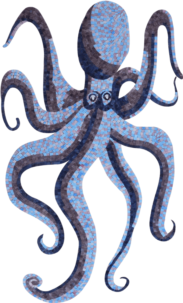 Glass Octopus - Swimming Pool Mosaics - Mesh Backing