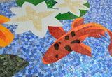 Lagoa com Peixes - Arte em Mosaico
