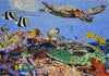Opera d'arte in mosaico di vetro del mondo della barriera corallina