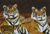 Arte em mosaico de vidro - casal de tigres