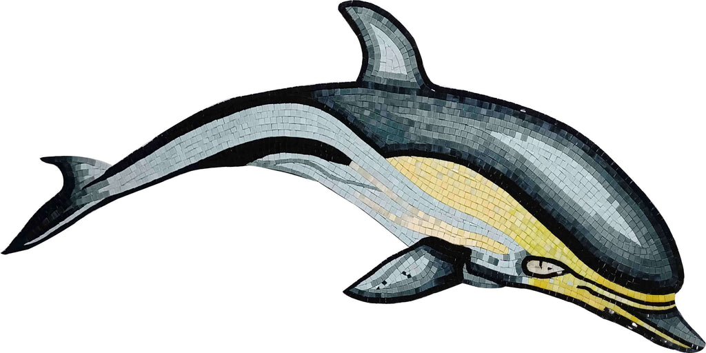 Arte em mosaico de vidro - O golfinho
