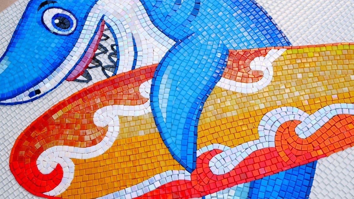 Aussie der Surfer-Haifisch - Comic-Mosaik