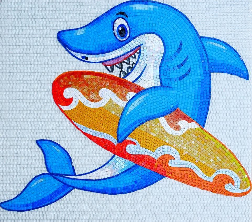 Австралийская акула-серфер - комическая мозаика