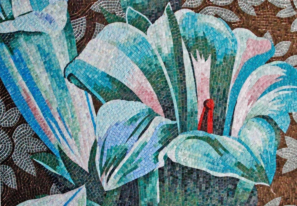 Arte em Azulejo Mosaico - Blossom Blue Mozaico