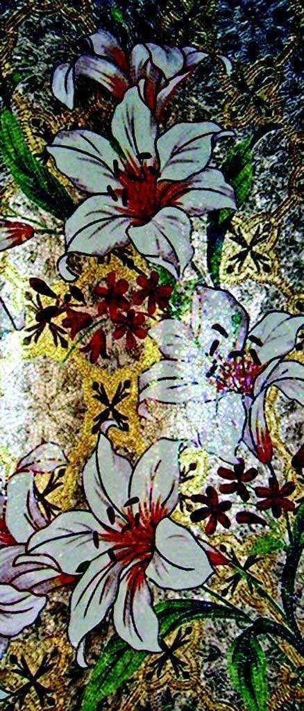 Arte de pared de mosaico floral - Nenúfares Mozaico