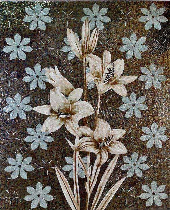 Diseños de mosaicos de flores - Bouquet De Lille Mozaico