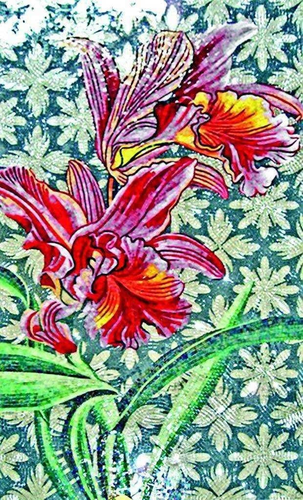 Mosaic Tile Art - Phoenix Flower Mozaico