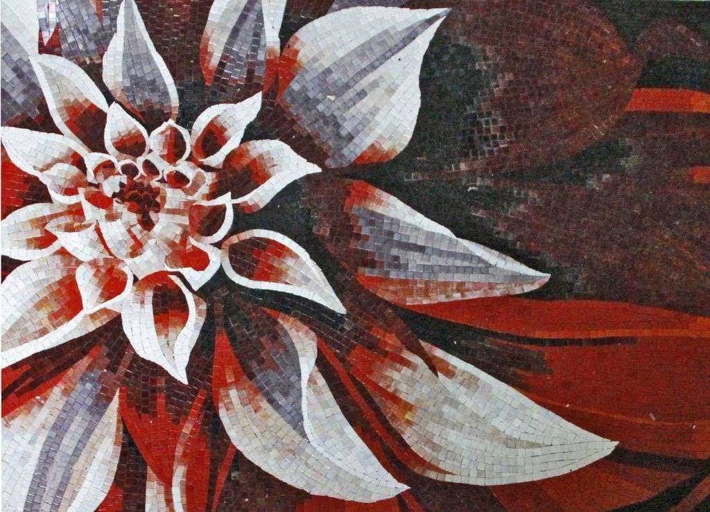 Mosaico Artistico Opera d'Arte - Fiore di Sangue Mozaico