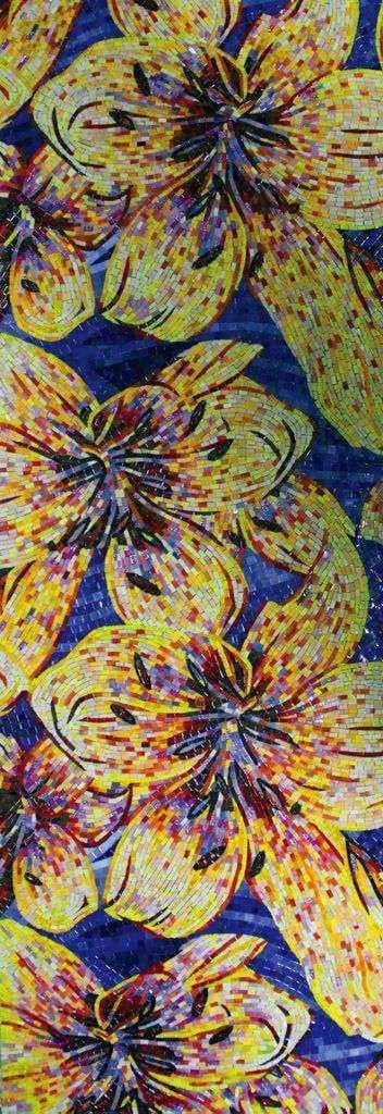 Glass Mosaic Mural - Wild Iris Mozaico