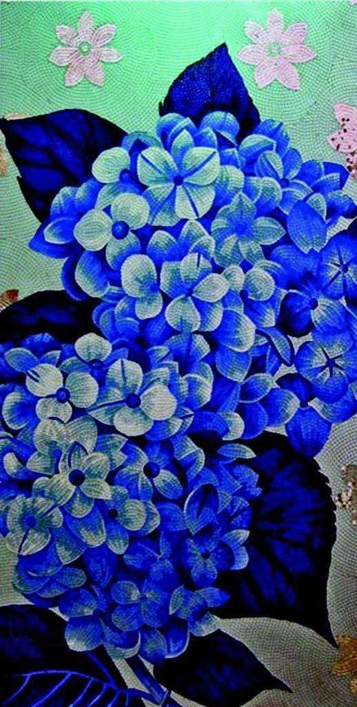Стеклянная мозаичная фреска - Blue Cranesbill Mozaico