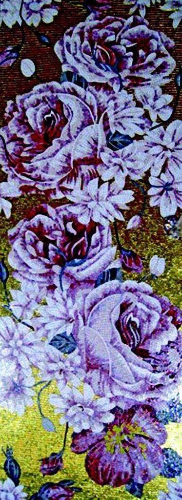 Mosaikfliesen für den Außenbereich – Lila Blumen Mozaico