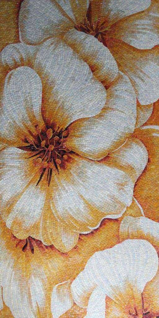 Helle Blumen-Mosaik-Kunst Mozaico