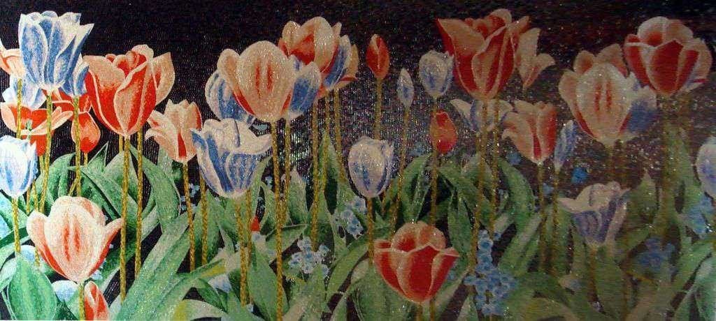Dessins de mosaïque - Jardin de tulipes