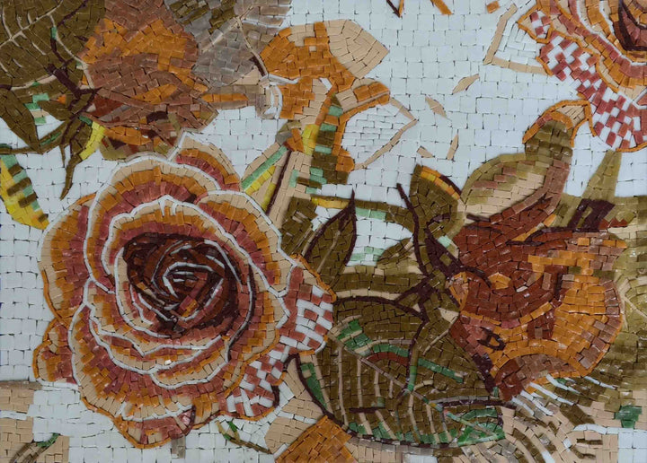 Decorazione Mosaico Vetro - Rose Autunnali Mozaico