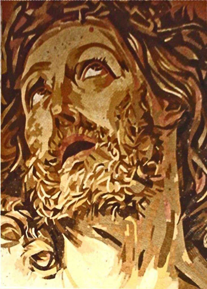 Rosto de Jesus Vidro Mosaico Religioso Mozaico