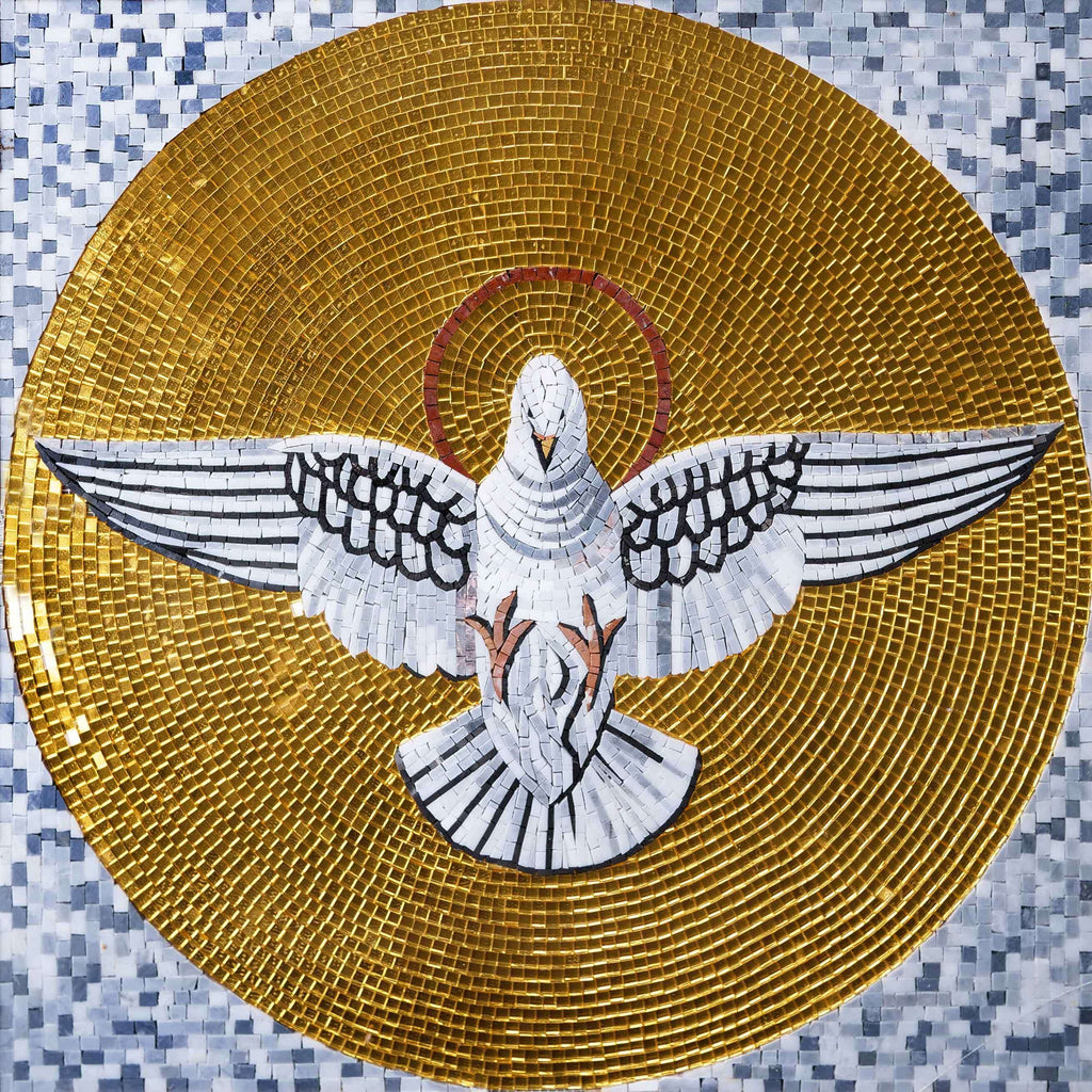 Pomba do Espírito Santo - Mosaico de Vidro Religioso