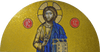 Jesús y la Biblia - Mosaico de vidrio religioso arqueado