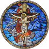 Médaillon en verre mosaïque de la Crucifixion de Jésus