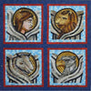 Os quatro evangelistas - arte em mosaico de mármore