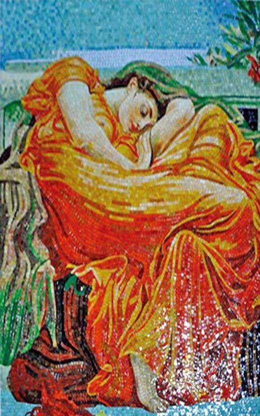 Frederic Leighton Flaming June" - Reproduction de mosaïque " Mozaico