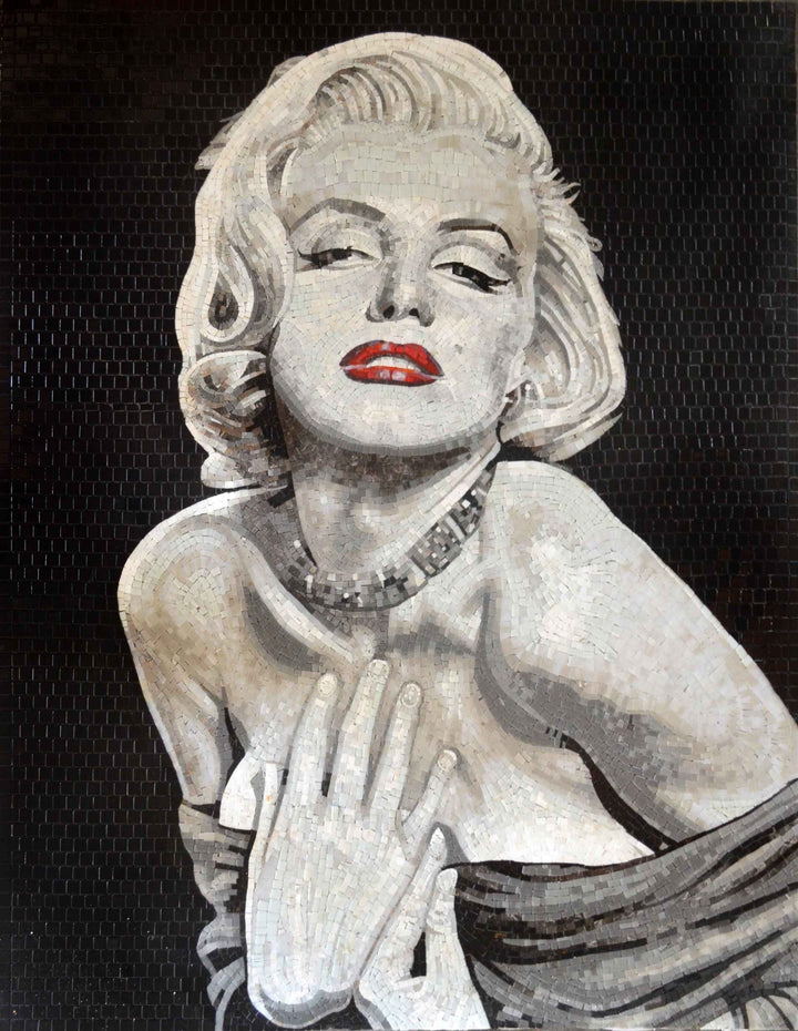 Mosaico de vidro feito à mão Marilyn Monroe parede de arte Mozaico