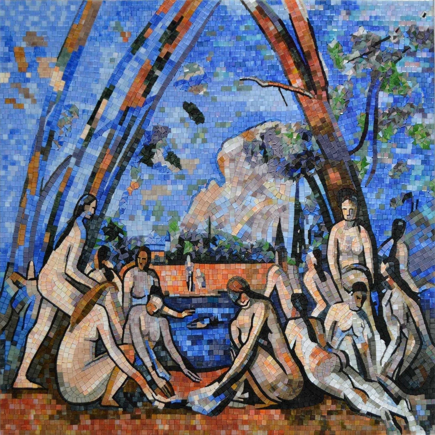 Reproduction Mosaïque - Cezzane Les Grandes Baigneuses Mozaico