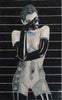 Peculiar Nude Woman Portrait Mosaic Artwork