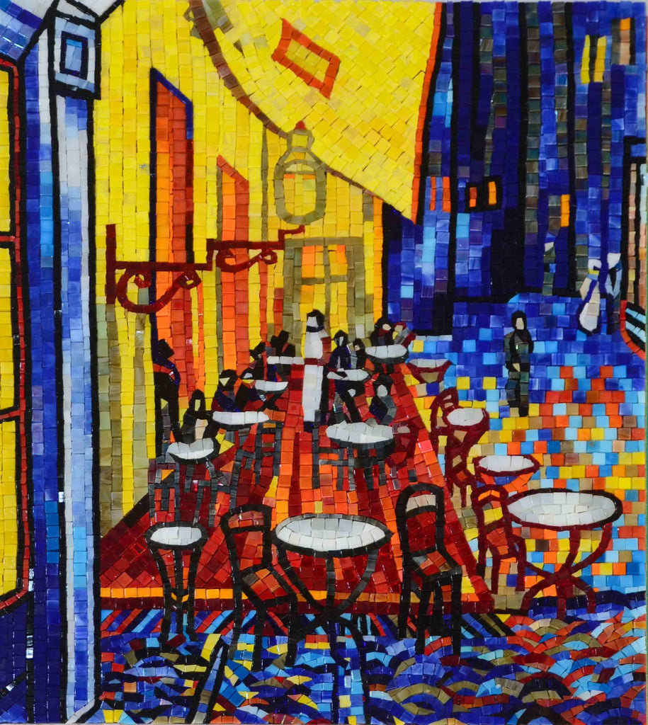 Mosaikreproduktion - "Le Cafe" von Van Gogh